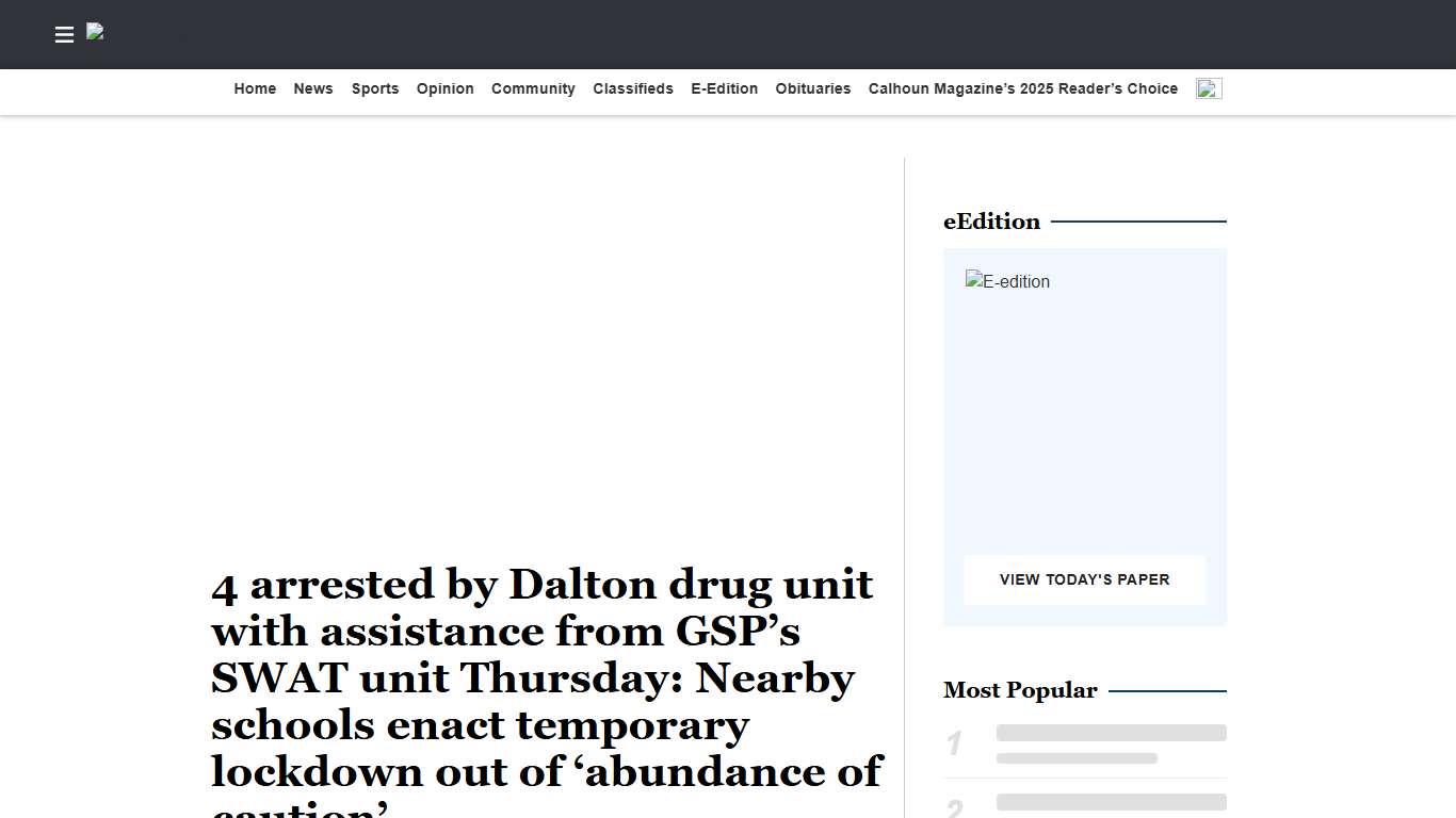 4 arrested by Dalton drug unit with assistance from GSP’s SWAT unit Thursday: Nearby schools enact temporary lockdown out of ‘abundance of caution’ | Dalton Daily Citizen