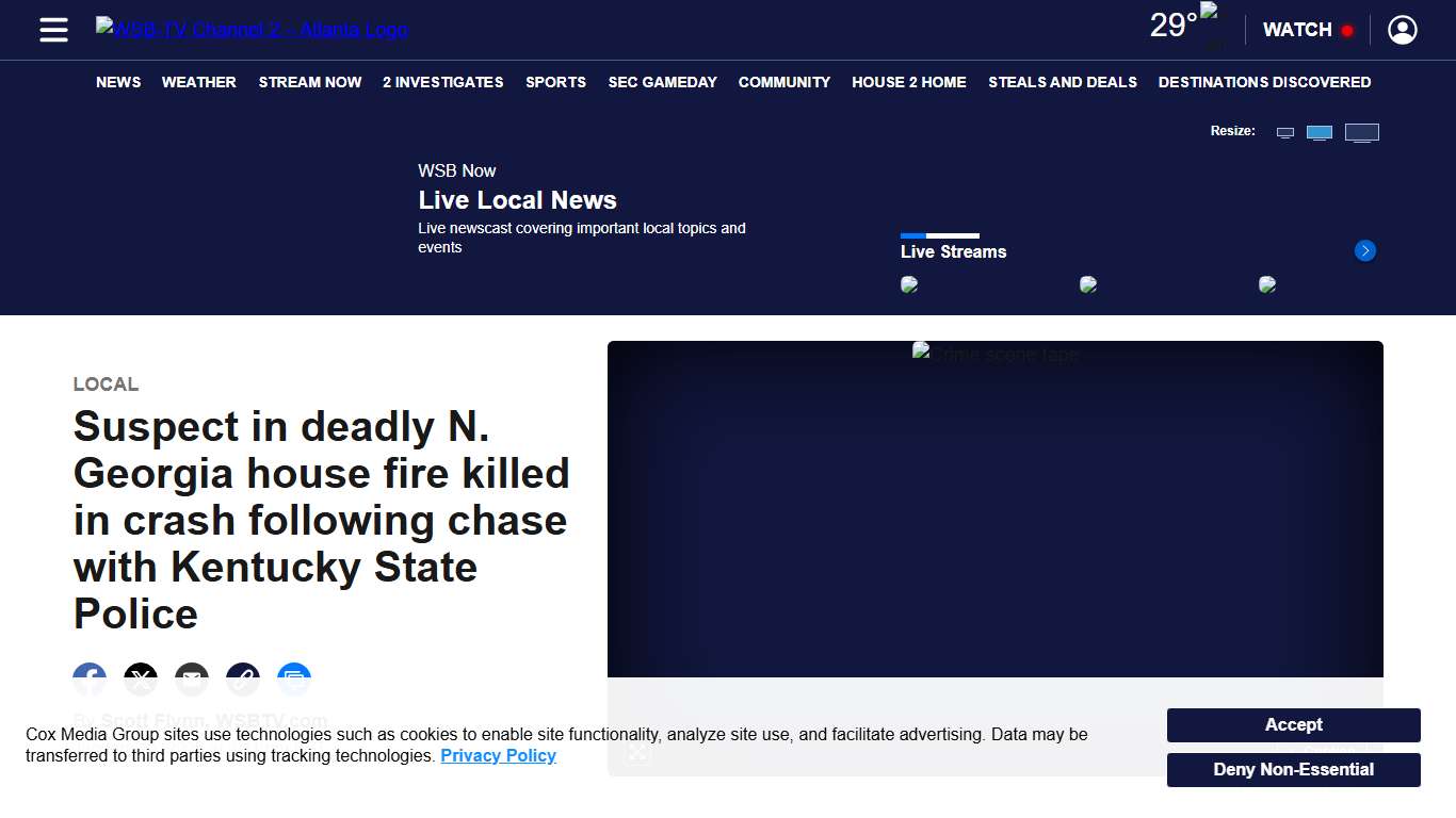 Suspect in deadly N. Georgia house fire killed in crash following chase with Kentucky State Police – WSB-TV Channel 2 - Atlanta